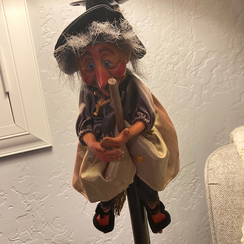 Vintage Y2K DEPT 56 Halloween Decor 12" Witch Doll Figurine Porcelain & Resin
